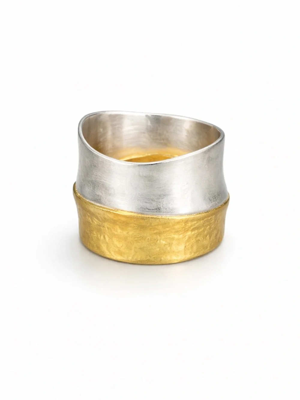 Silpada Rain or Shine R3134 925 Sterling Silver Brass Ring Sz 8 Unworn + Box HTF